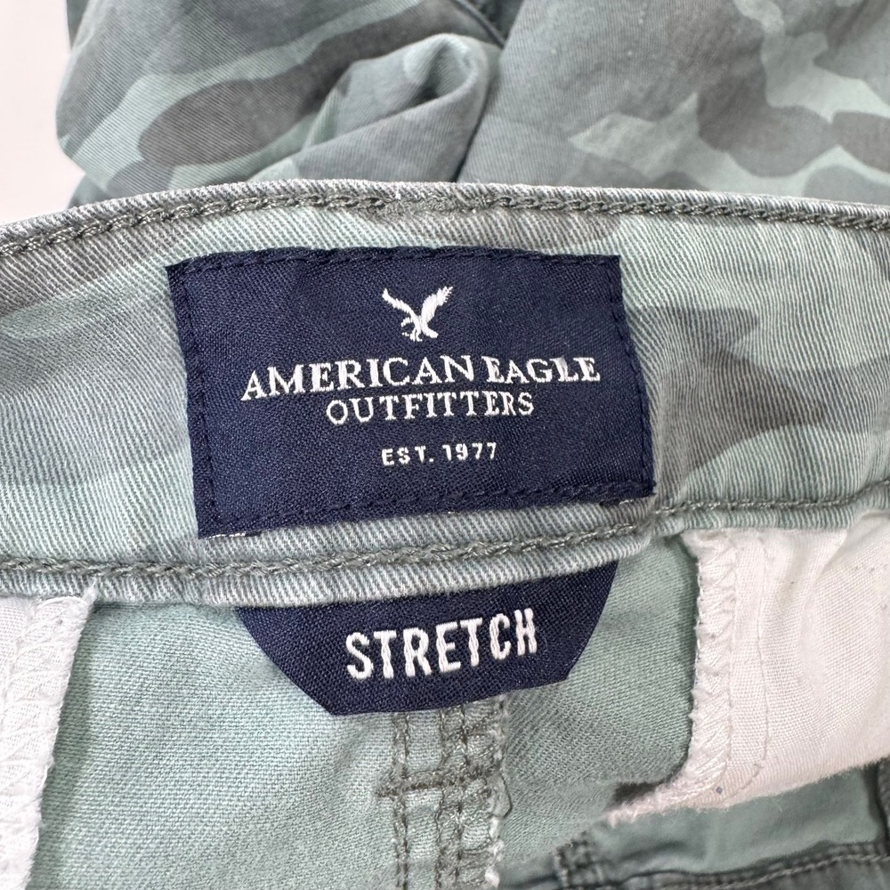 American Eagle Camo Skinny Pants Womens 6 Green Stretch Patch Pockets Military - Picture 10 of 14